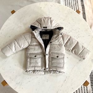 Baby Zara Size 24-36M Light Gray Puff Jacket